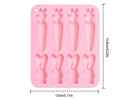 Molde 4 zanahorias y 4 conejos